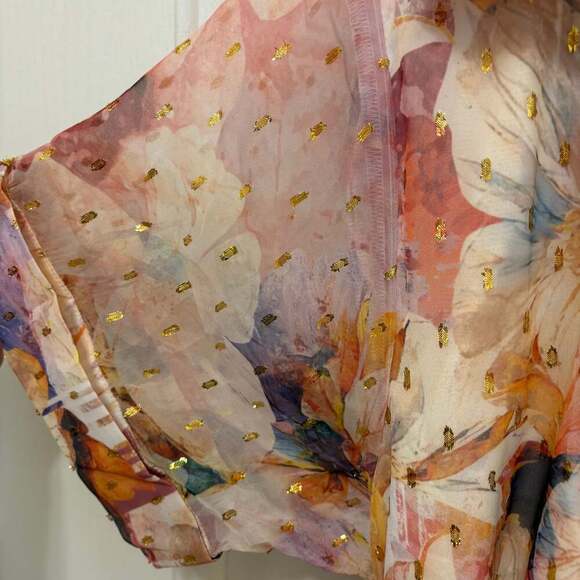 VENUS Floral Shine Detail Maxi Digital Wildflowers sheer  Dress - Picture 5 of 10